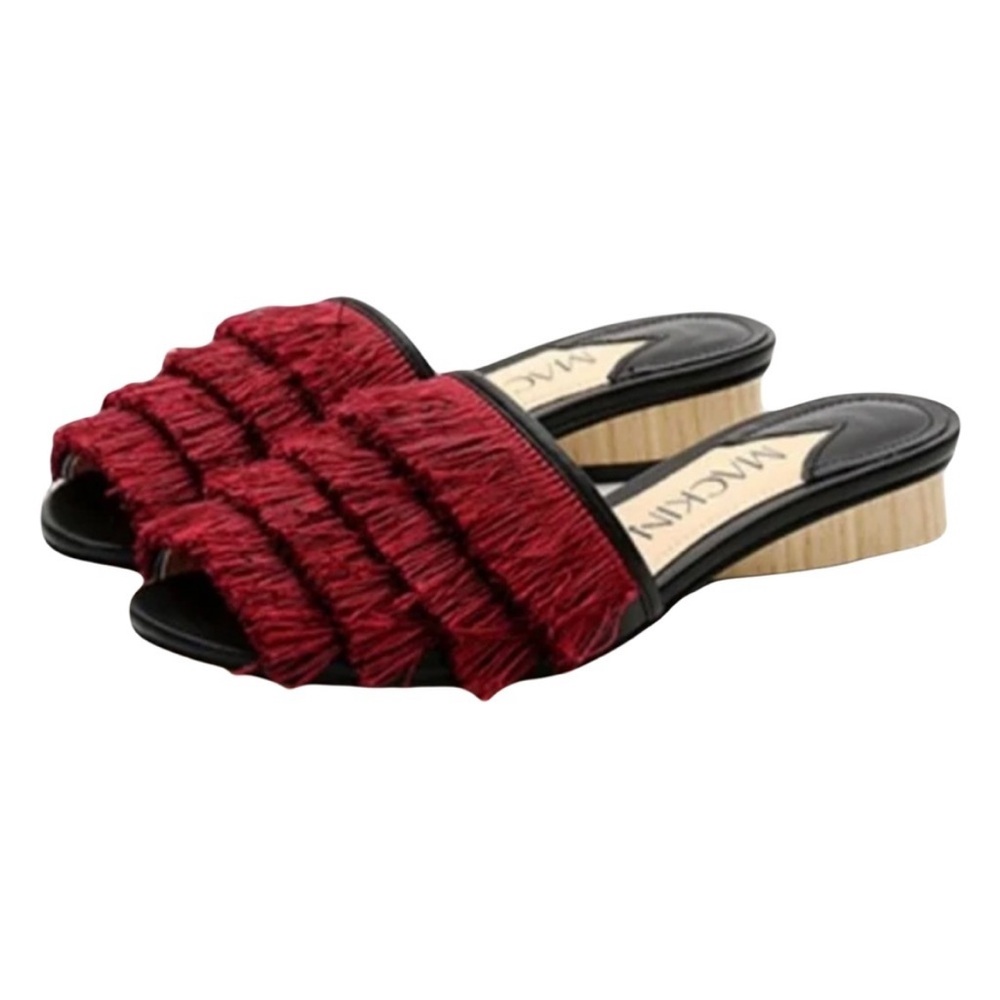 Anthropologie Fringe Mule Sandals